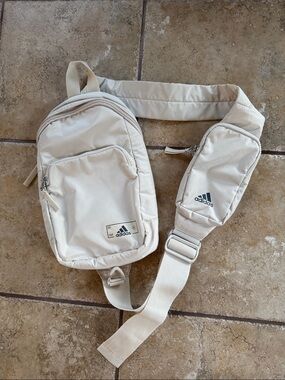 adidas Cream Crossbody Sling Bag with Padded Strap